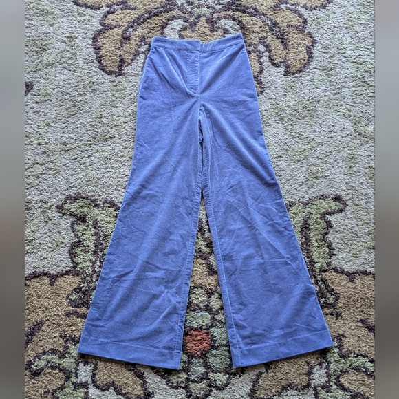 Kate Spade Pants Women's Size 4 Blue Corduroy Modern Cord Flare Wide Leg - Picture 1 of 7